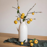 Artificial Fruit Yellow Apple Pear Stem 27" Tall: Three Stems