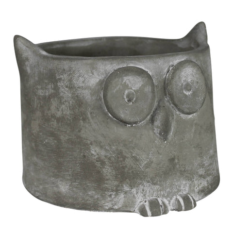 Wise Owl Cement Cachepot