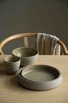Stoneware Salad Plates with High Sides "CONCRETE"