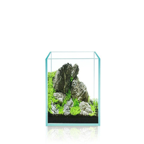 1.2 Gallon Nano Tall Rimless Glass Aquarium with Lid