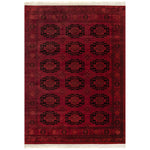 Persian red Fringe Rug: Rectangle / 4' x 6'