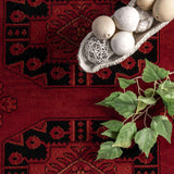 Persian red Fringe Rug: Rectangle / 4' x 6'