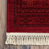 Persian red Fringe Rug: Rectangle / 4' x 6'