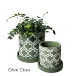 Boho Planter:  Grey Paisley / 5"