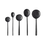 Noir Ebonized Wood Spoons Set of 5
