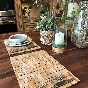 Natural Teak Placemat Set of Two (17.5 x 12")