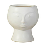 Ceramic Face Vase- Matte White