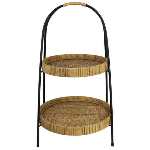 Rattan 2-Tier Stand