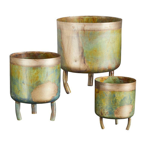 Vintage Brass Pots - Set of 3