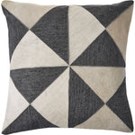 Black and White Faux Leather Throw Pillow