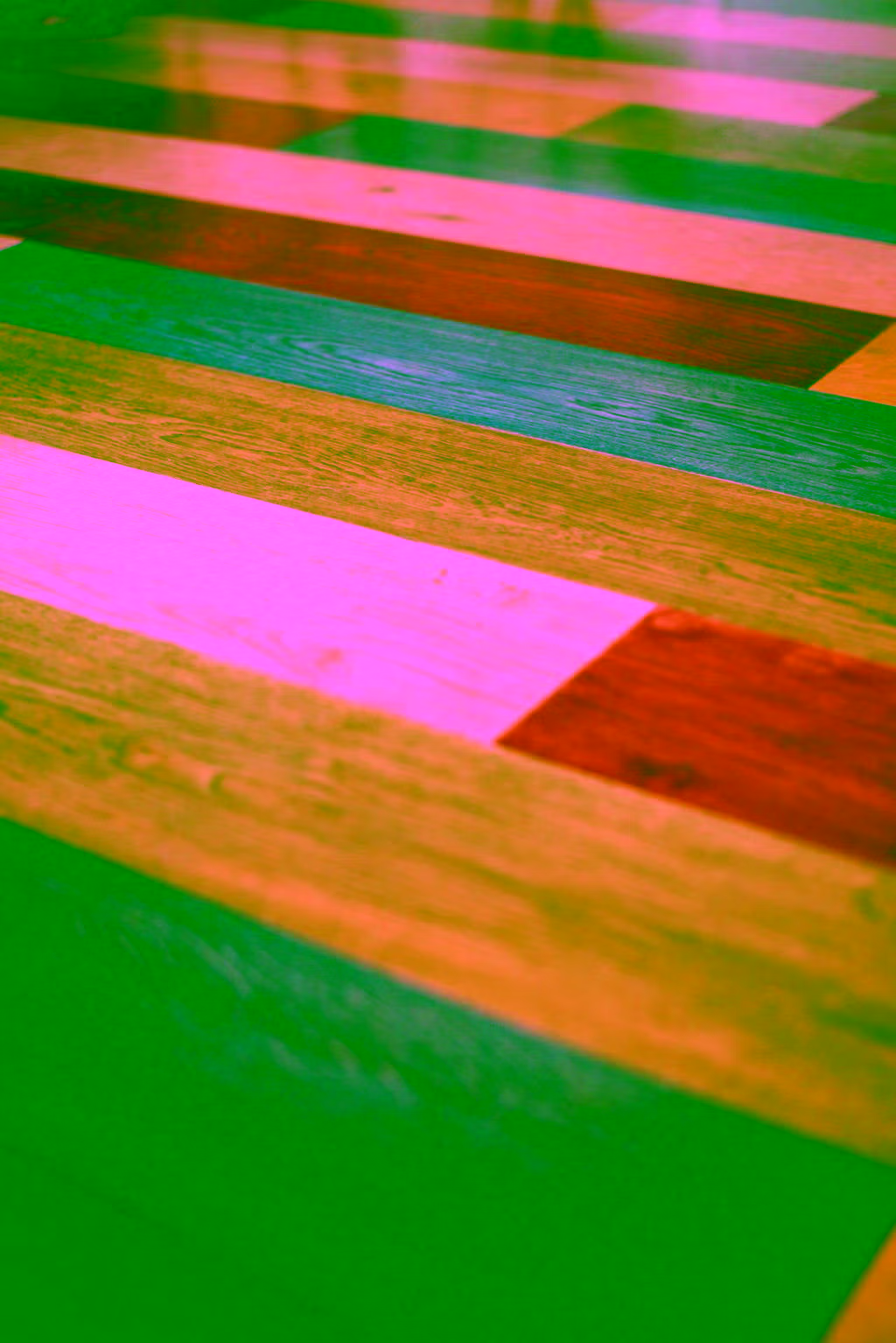 Colorful hardwood floor samples on display at the Van Dyke Hardwood Floors showroom